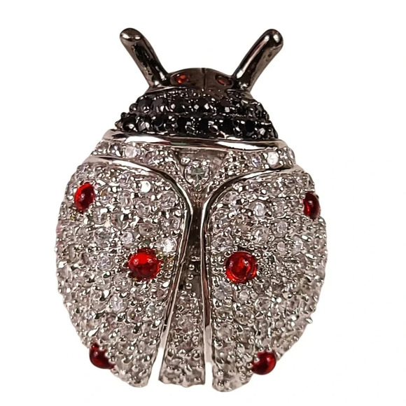nOir Ladybug Crystal Ring Size 6 Pave' Statement Cocktail Bling Bold Sig… - Picture 8 of 12